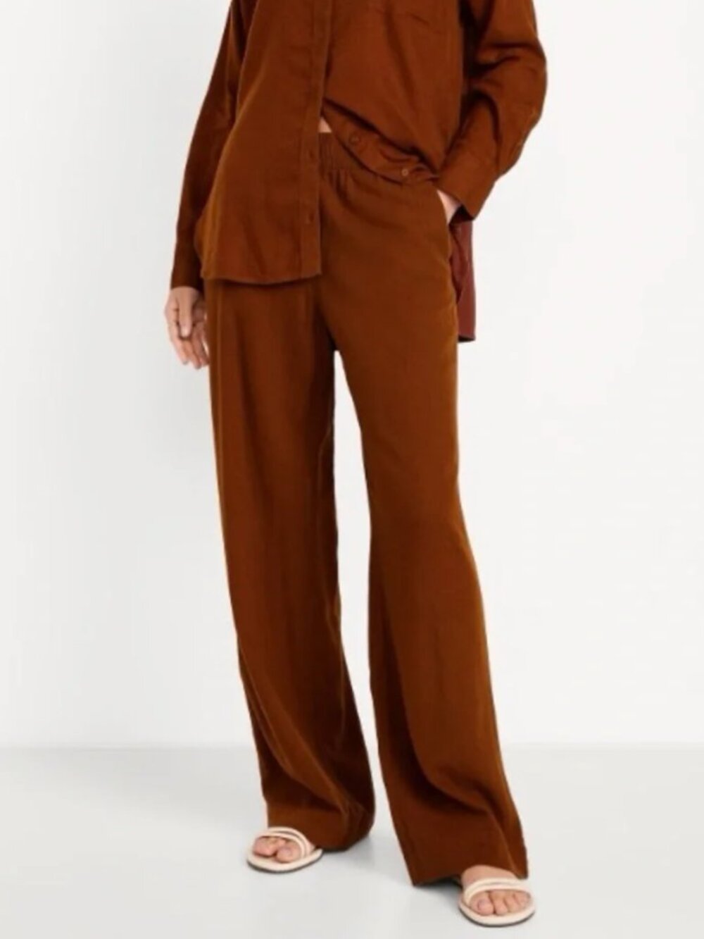 Old Navy High-Waisted Linen-Blend Wide-Leg Pants
